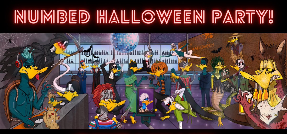 NumbedDuckNFT's tweet photo. Heyy! 🎃Numbed Duck Halloween Party 2021🎃 #1-#5 “social media banner NFT” is now live and up for grab! 🤩👯‍♀️ Don’t miss it again!!

Price : 0.25 Ξ

https://t.co/Ns3l6BZnRs

#31NightsOfHalloween #NFTCommunity  @opensea https://t.co/QE4psSjb3C