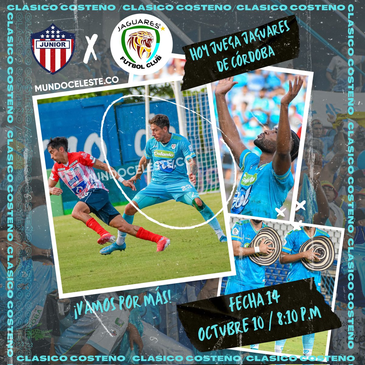 MundoCelesteCo's tweet photo. ¡LA CONQUISTA POR LA COSTA!💙
•
•
•
⚔️: #Junior vs #Jaguares
⏰: 8:10 PM
🏟: Metropolitano Roberto Meléndez 
📆: Fecha 14
🏆: #Liga Betplay https://t.co/YzXRYiCLlK