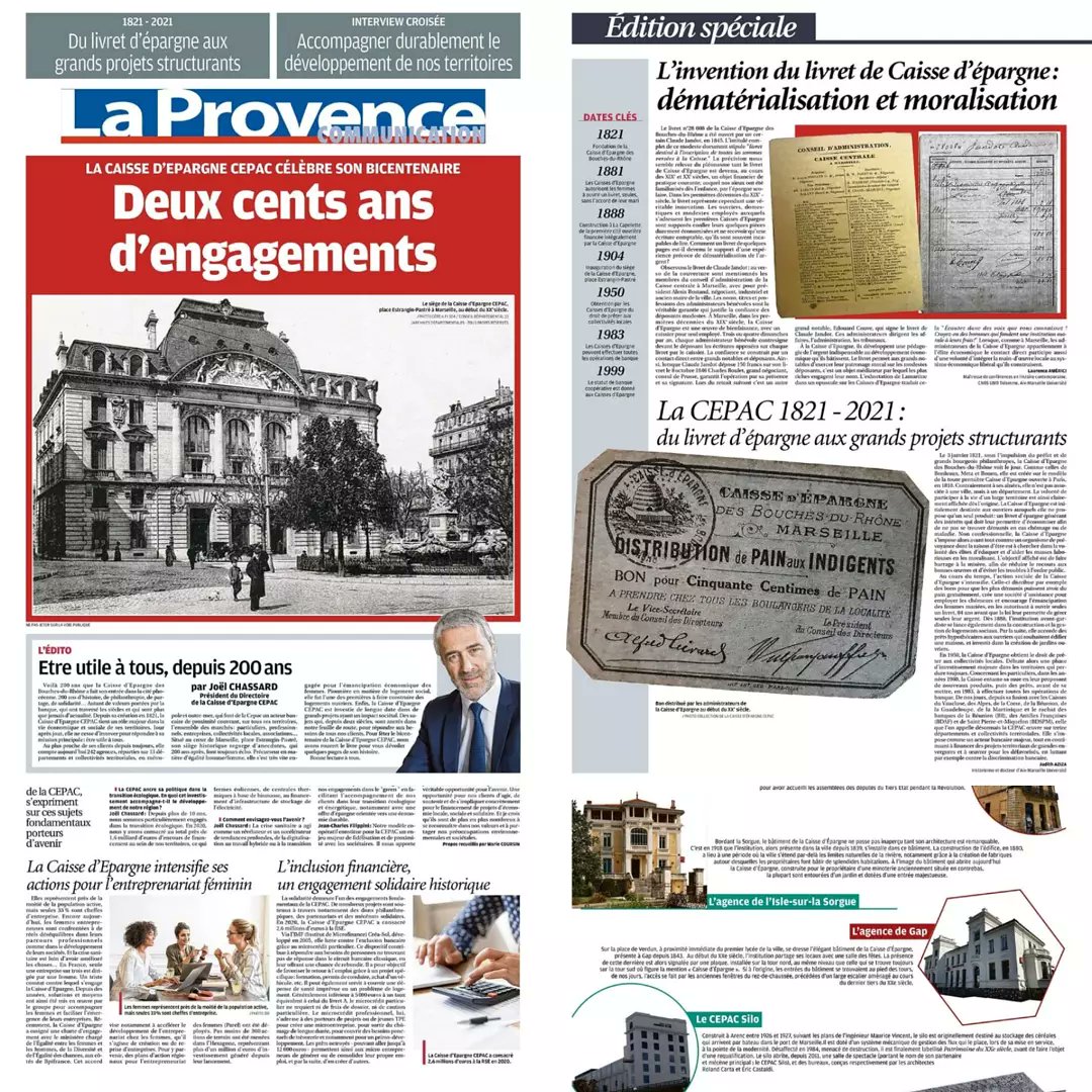 Si vous suivez mes posts, cela ne vous aura pas échappé: au cours du mois de septembre, j'ai été amenée à travailler sur l'histoire de la <a href="/CE_CEPAC/">Caisse d’Epargne CEPAC</a>. J'ai aujourd'hui le plaisir de partager avec vous le cahier spécial paru dans <a href="/laprovence/">La Provence</a> 😊
m.facebook.com/groups/unehist…