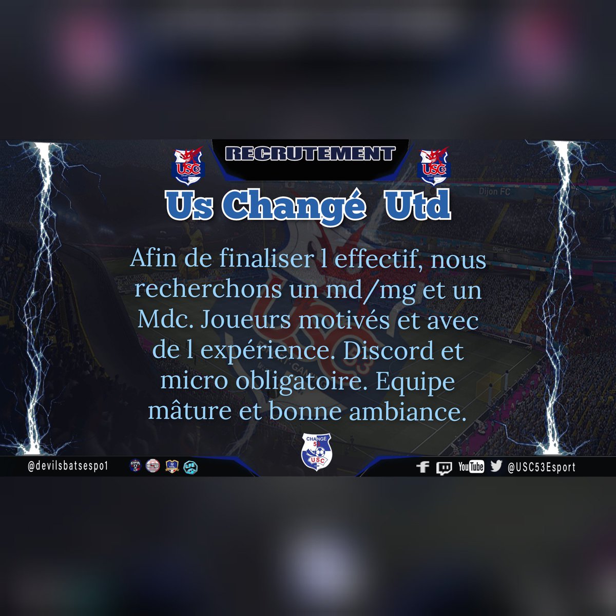 URGENT
PLUS QU UNE SEMAINE!!!

@CpMercato @MykeeFIFA <a href="/Mike_Garo64/">BPe Mike Garo</a> <a href="/VPLglobal/">Virtualproleague</a> <a href="/LFE_ESPORT/">LFE</a> <a href="/RecrutementPro/">recrutement club pro fifa 21</a> @XboxCp <a href="/uschangefoot/">US Changé Football</a>