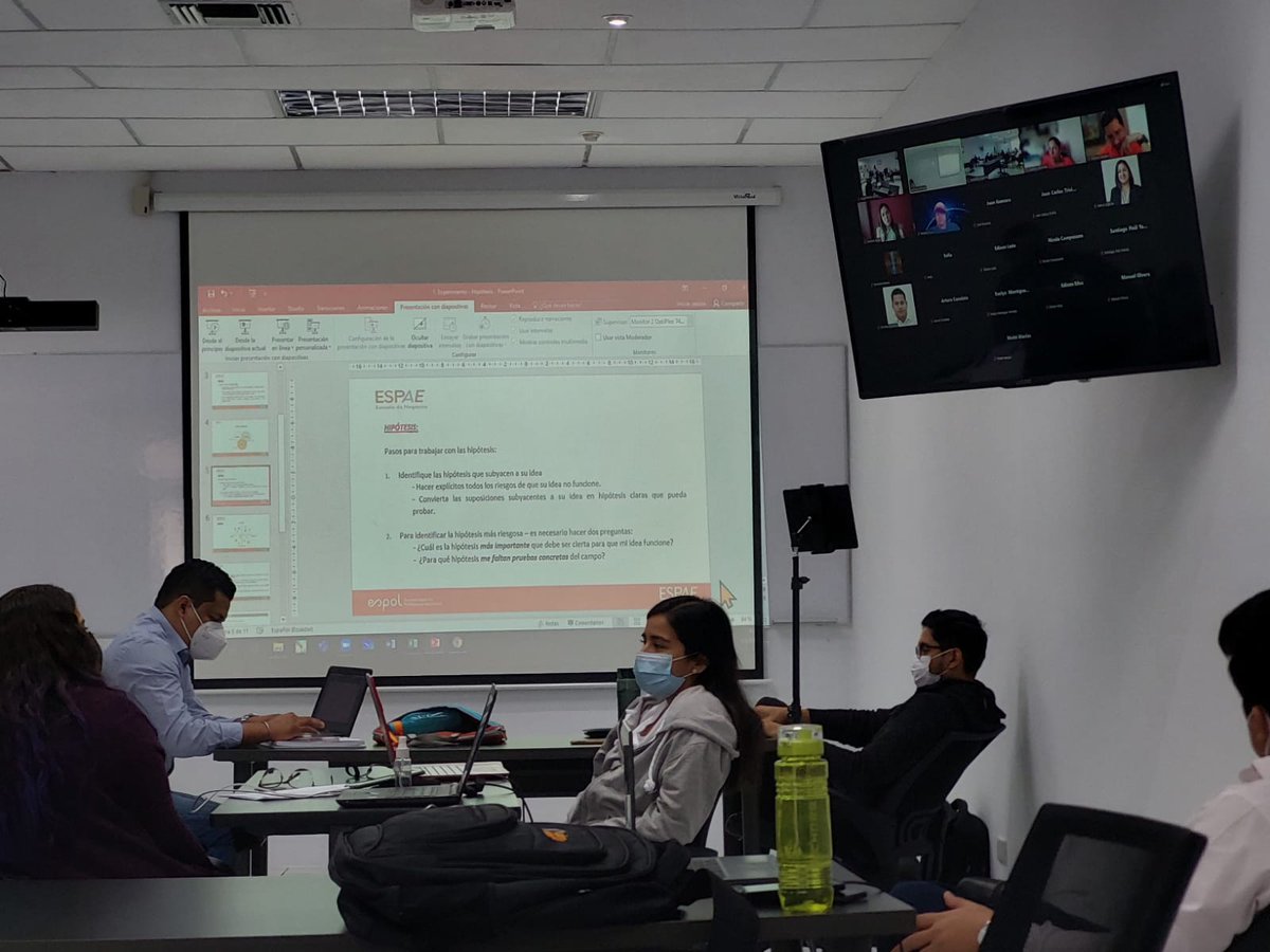 alfarm1101's tweet photo. Regresamos con éxito a clases híbridas en la Maestría en Gestión de Proyectos Cohorte 18 en @espae. ¡Misión cumplida! 💯 #espae #espol #mpm18 #hybridstyle https://t.co/7HftJsO0bS