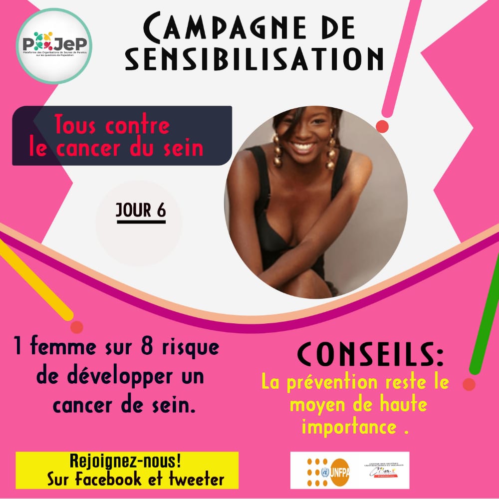 #POJeP_Parakou

#Jour 6

Mes seins ma vie!
Prévenir faut mieux que guérir dit on. 

#IRIFOU
#UNFPA 
#UNICEF
#PlanInternationalBenin
#Stop_Cancer_du_Sein
#OctobreRose2021