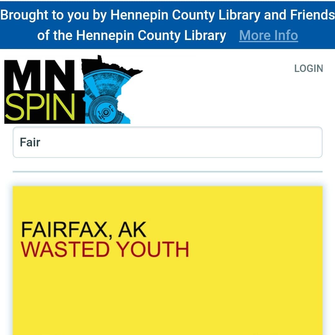 pleased to announce that @FairfaxAK has been added to the hennepin county library catalog by mnspin & the friends of the @hclib

to celebrate its 5th birthday 🎂 you can now stream our album, wasted youth!

✌️💜✌️