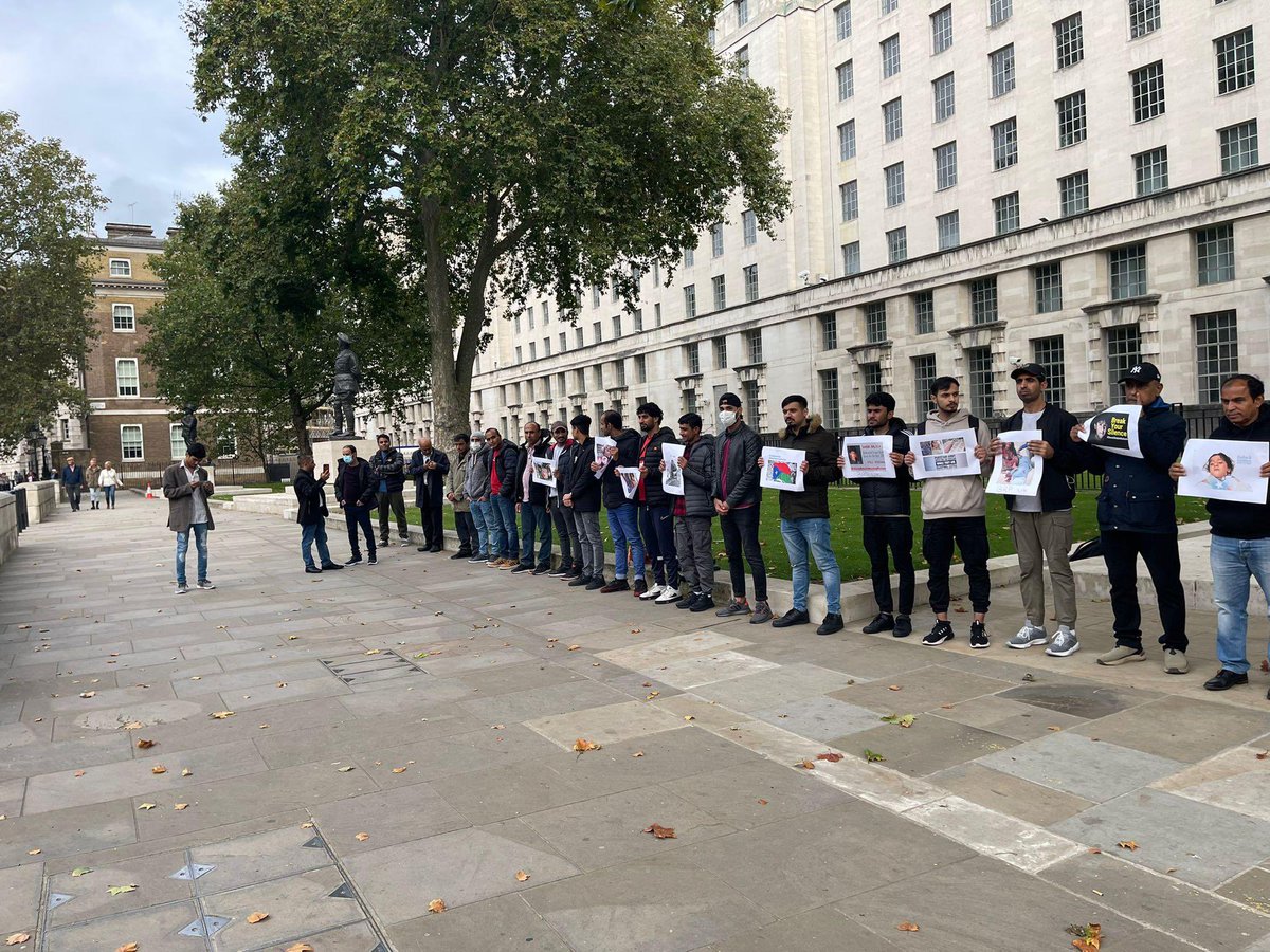 BBugti's tweet image. Baloch Republican Party held a protest demonstration at 10 Downing Street, London to raise awareness about the plight of Baloch refugees and killing of Baloch women and children by Pakistani forces in #Balochistan.