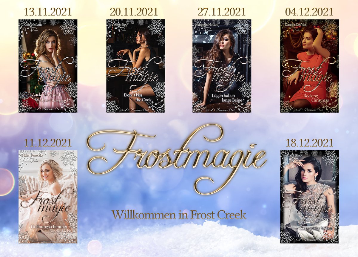alina_jipp's tweet photo. #Frostmagie endlich darf ich euch die Cover der diesjährigen Weihnachtsbücher zeigen
Katie McLane, @MargauxNavara, @danara_devries, Helen Rose Sky, Dalia Black und ich entführen euch wieder nach Frostcreek https://t.co/58OzO3KSGz