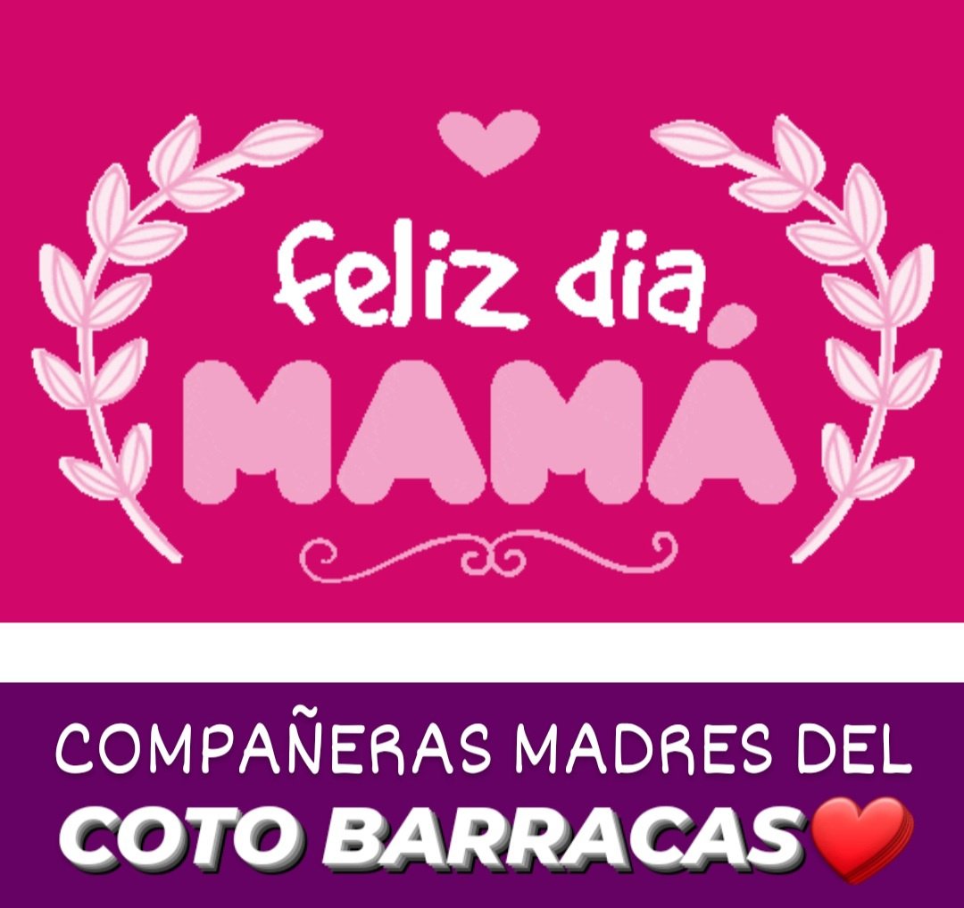JairDominguezAR's tweet photo. ¡ FELIZ DÍA DE LA MADRE COMPAÑERAS!🤩
Le deseamos a nuestras compañeras madres del Coto Barracas un hermoso día❤
"El amor de una madre es el impulso que necesita el ser humano para lograr lo imposible"😍
#GranateMorada #GracielaLucero
#RamonMuerza #DiaDeLaMadre https://t.co/KTYvq8Bcuq