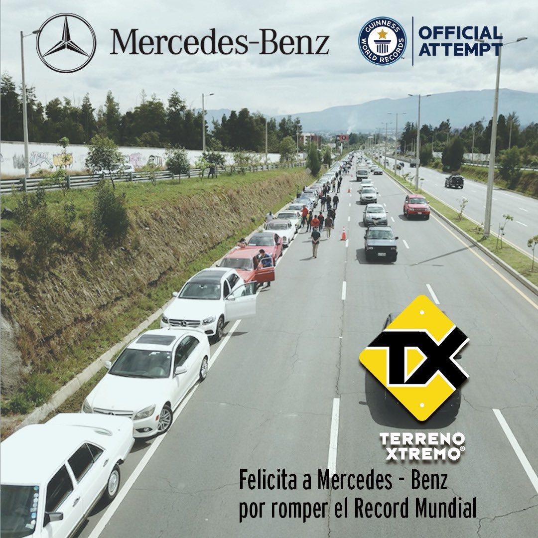 terrenoextremo's tweet photo. Felicitaciones a @MercedesBenzEC por la hazaña de romper un @gwr_es con la caravana más larga de vehículos Mercedes Benz, desde Ecuador la mitad del Mundo para el Mundo. @terrenoextremo https://t.co/dFun1P1gbC