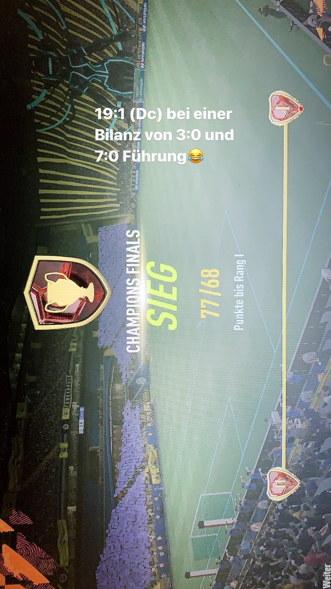 19:1 (Dc) bei einer 7:0 Führung😂