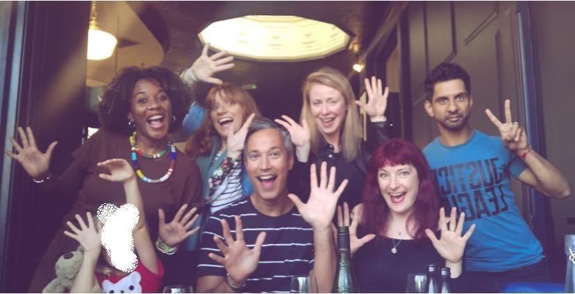 sarakhyde's tweet photo. 20 years since I started group therapy (allegedly “drama school”) with these amazing, talented, generous people. You guys know the (very inadequate) bones of me & you love me just the same. God gave me such a gift with you lot. Proud to know you #jazzhands #blessed #heyoldfriend https://t.co/P8ImqvwTSQ