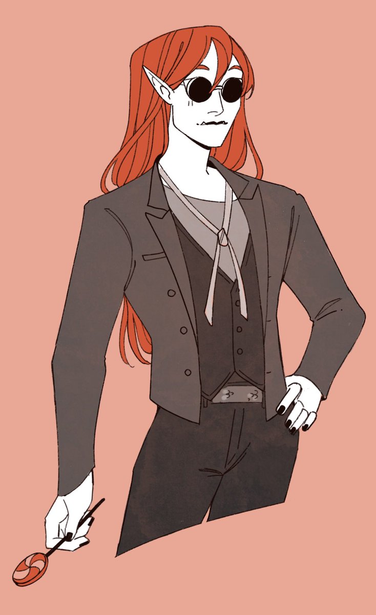 LunarisGames_'s tweet photo. “A demon can get into real trouble, doing the right thing.” 

#6 of our Halloween costume sketches; Omen as Crowley 😈 https://t.co/k5s981eB6z