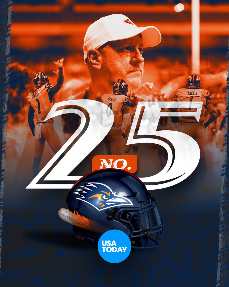 🚨 HISTORY IS MADE 🚨

Following the 45-0 shutout of Rice, UTSA is nationally ranked for the first time in program history.

🔗 bit.ly/3ATsTTU

#210TriangleOfToughness | #BirdsUp 🤙