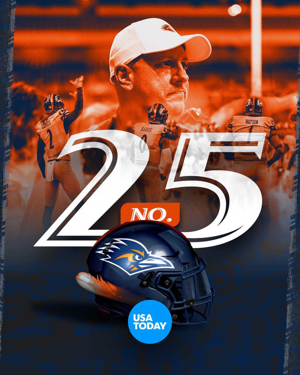 🚨 HISTORY IS MADE 🚨 Following the 45-0 shutout of Rice, UTSA is nationally ranked for the first time in program history. 🔗 bit.ly/3ATsTTU #210TriangleOfToughness | #BirdsUp 🤙