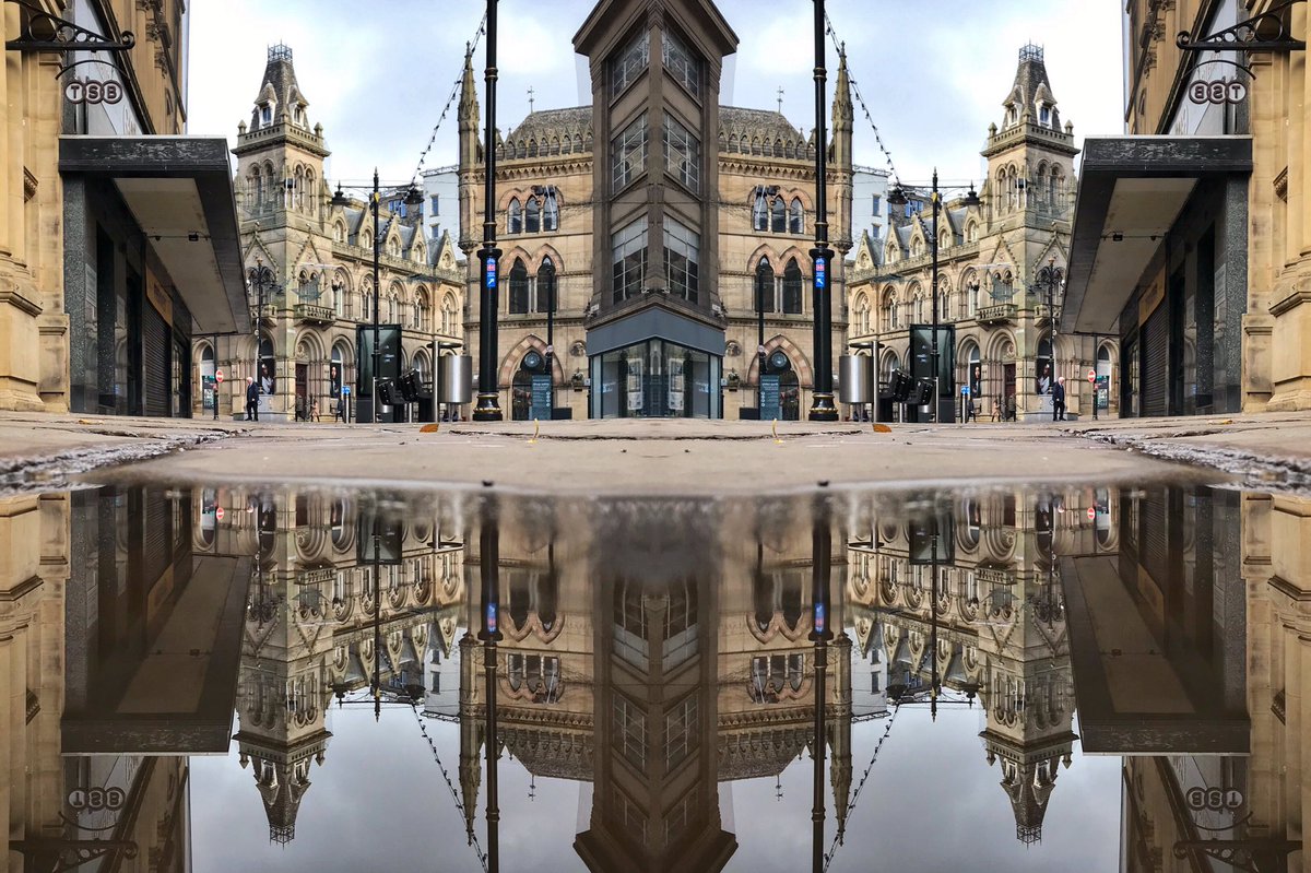 appertunity's tweet photo. Are we hardwired to look for symmetry, mandalas &amp; reflections etc #bradford today @visitBradford @bradford_bid @bradford2025 @Bradford_TandA @BradfordCivic #mobilephotography #streetphotography #Reflections #puddlephotography #streetcultbd #diptic https://t.co/r81QrIjLx9