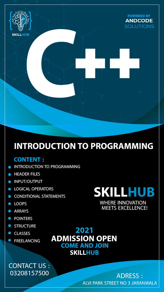AndCodesolution's tweet image. C++ Course outline!
#Andcode #AndcodeSolutions #SkillHub #software #technology #digitalmarketing #content #softwareengineer
#entrepreneurship #marketing #startup #entrepreneurs
#freelance #freelancer #design #freelancelife #graphicdesign #entrepreneur #writingcoach #writingskills