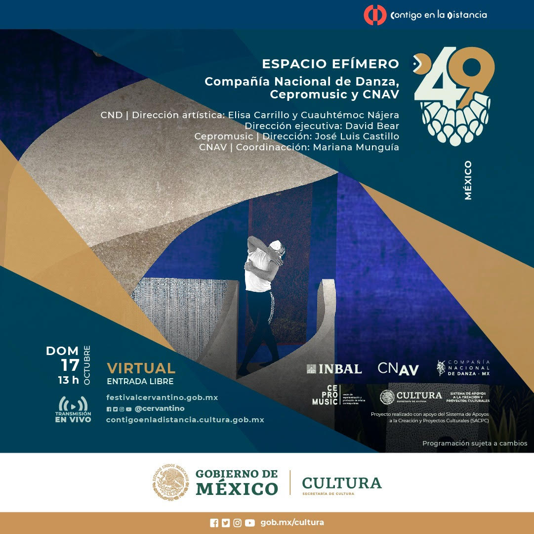 Estreno virtual Espacio Efímero en festivalcervantino.gob.mx 
Domingo 17 de octubre 13h México
<a href="/ximena__mr/">Ximena Monroy Rocha</a> <a href="/ximenaafargas/">Ximena Fargas</a> <a href="/trifasicfilms/">Trifasic Films</a>