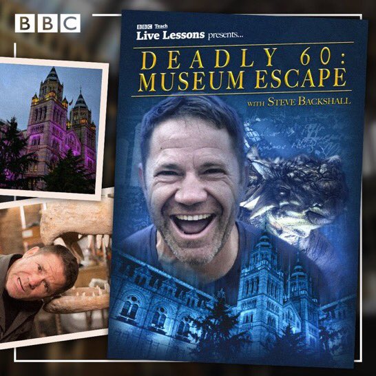 SteveBackshall's tweet photo. Deadly60 Live Lesson at the Museum! Cables and cameras setting up in the Hintze Hall, agent 0060, excited kids and @bbcbitesize crew all ready! Make sure your school tunes in this Thursday 11am!!! 
@NHM_London @NHM_Learn @cbbc https://t.co/ONiPlGiGOM