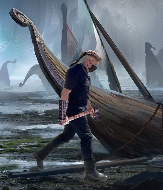 FLOKI's tweet photo. @elonmusk Today's a meme Sunday for the #DogeFather, so we'll throw in one more as a bonus.

From the #Floki Vikings to you, Viking King!

@elonmusk https://t.co/2OxYnRn28b