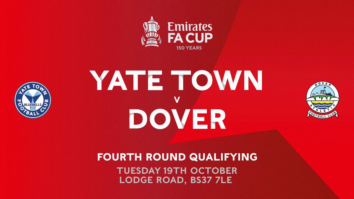 YateTownFC's tweet photo. EMIRATES FA CUP REPLAY 🏆 | 

Yate Town host @DoverAthletic on Tuesday night with a place in the @EmiratesFACup First Round and a home tie up for grabs. 

Get yourself down and help support the lads!

All pay on the gate. #bluebells #EmiratesFACup https://t.co/9uktCHsB3c