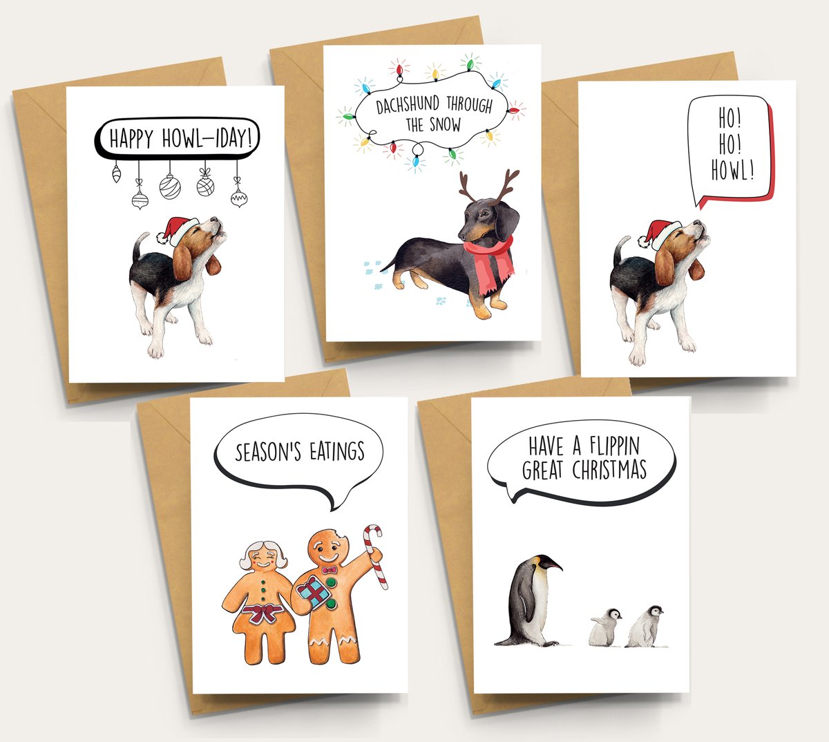 Is it too early to mention the C word?!🎄 #Christmas is fast approaching..I better start my shopping 😎 

If any of my card designs float your boat, check out Etsy.com/shop/JoeSteven… 

#Ukcrafthour #Ukcraftershour #HandmadeHour #beagles #dachshund