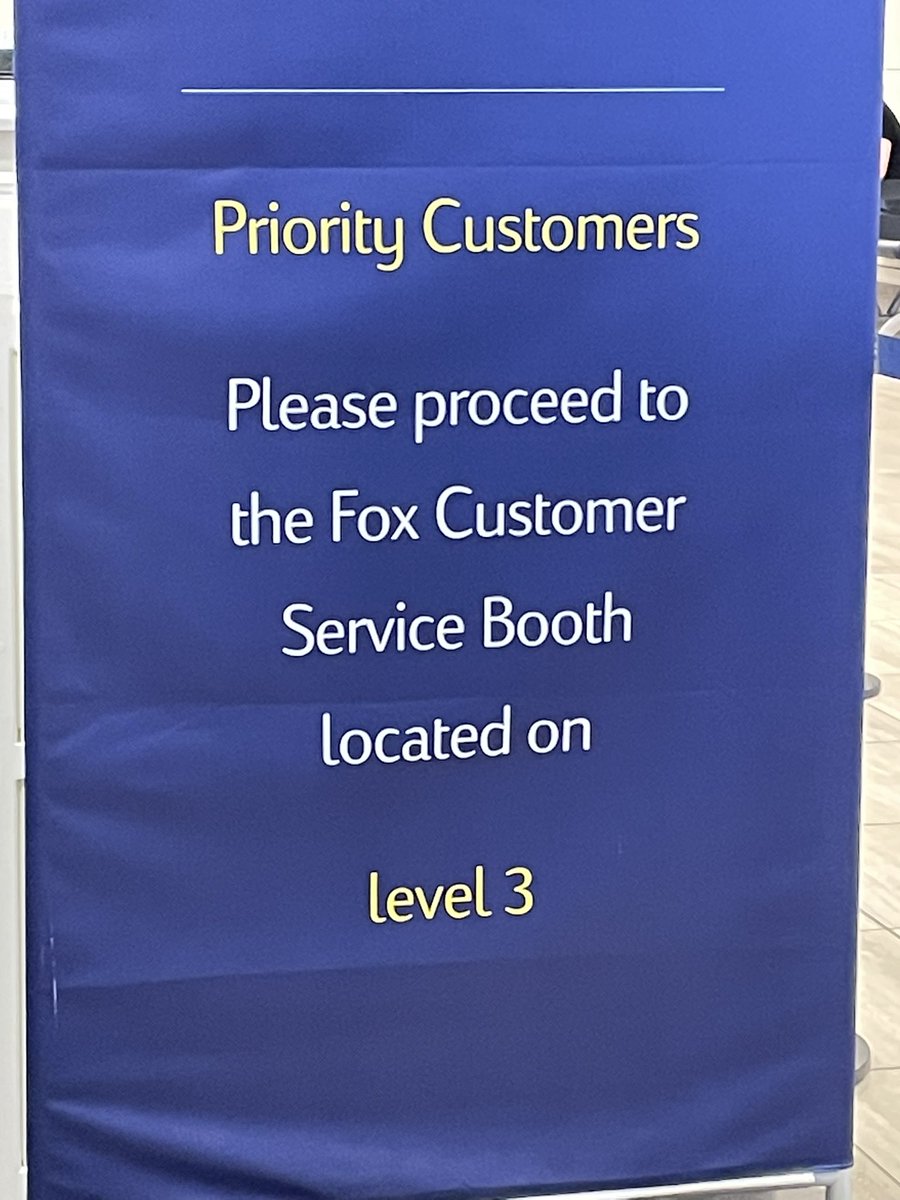 Hey <a href="/foxrentcar/">Fox Rent A Car</a> if you’re going to direct people who paid extra for priority to Level 3 at TPA then have someone there who can help. Now I’m in a massive line up and. I priority option - which I paid for.