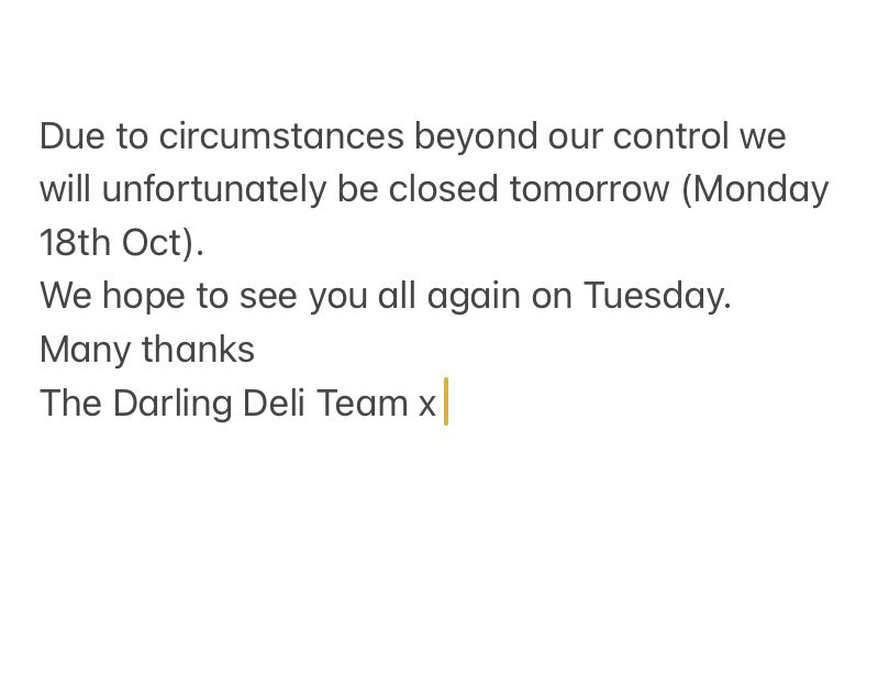 ❗️WE WILL BE CLOSED TOMORROW ❗️