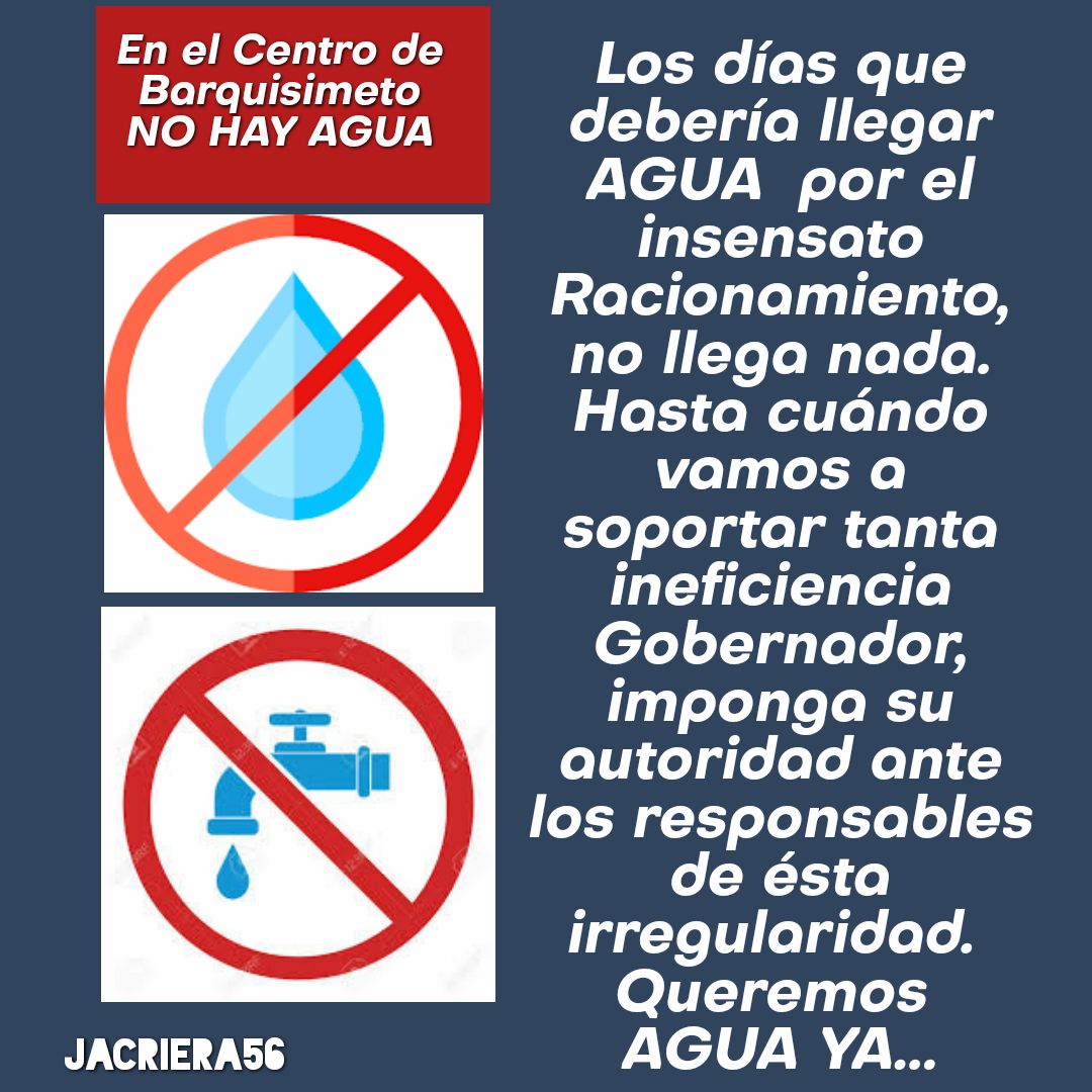 chebetocrespo's tweet photo. @AdolfoP_Oficial @mppaaguas_ @HidrolaraCA OTRO DÍA MÁS SIN AGUA EN EL CENTRO DE BARQUISIMETO. EL DIA DE AYER DEBERÍA HABER LLEGADO AGUA Y NO LLEGO NI UNA GOTA. HASTA CUÁNDO VAMOS A SOPORTAR TANTA INEFICIENCIA DE LOS GUERREROS INEPTOS. NO LE DEN MÁS LA ESPALDA AL PUEBLO. https://t.co/xmrJrZIVQn