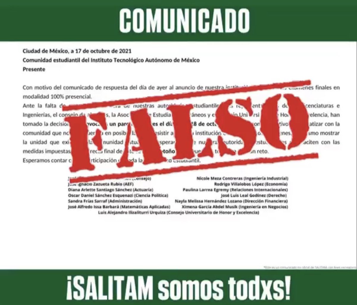 El único medio de comunicación oficial son las cuentas de Cambio.