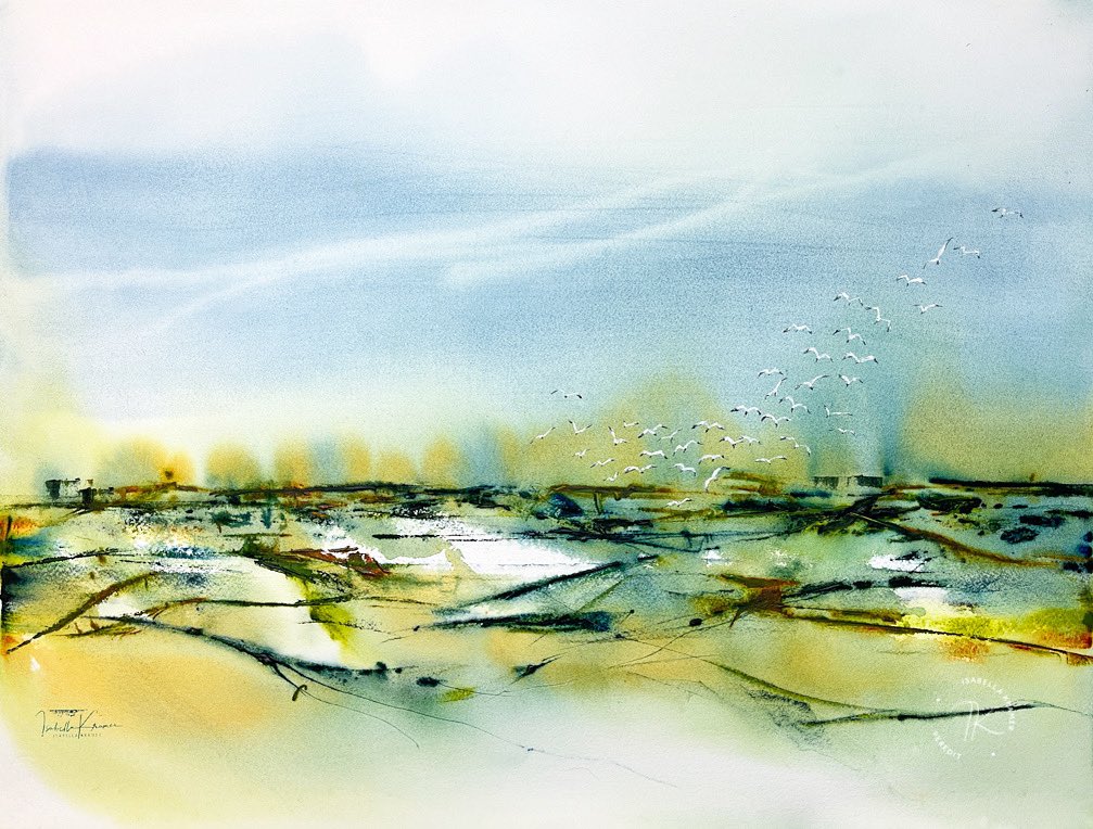 My Broad Land I
SIZE:  19,6 in. x 25,5 in. - 50 x  65 cm 
© ISABELLA KRAMER

#abstractart #abstractpainting #abstraction #aquarelle #aquarellepainting #aquarellepainting #watercolor #ArtistOnTwitter
