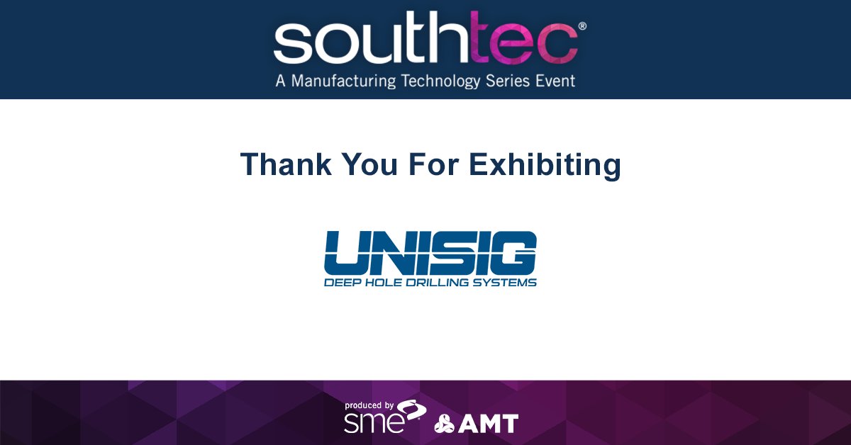 SOUTHTEC_Expo's tweet photo. UNISIG is one of the largest producers of deep hole drilling machines and a leader in technology, innovation, support, and service that their customers rely on. We can’t wait to see what @UNISIG brings to the show floor. Visit them at booth 1819. https://t.co/RkGS8dBgTq https://t.co/PkypiHM0ET