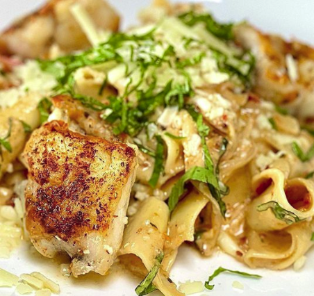 Dyezz's tweet photo. In honor of #NationalPastaDay we suggest the pan seared monkfish over fresh papperdelle pasta from @dellacasapasta, homemade duck &amp; bacon sausage, sundried tomato pesto cream. Find at @SaltTradersCoastalCookingRoundRock !!
#DyezzClients #RestaurantSecurity #TexasSecurity https://t.co/jEuGsYhyYm