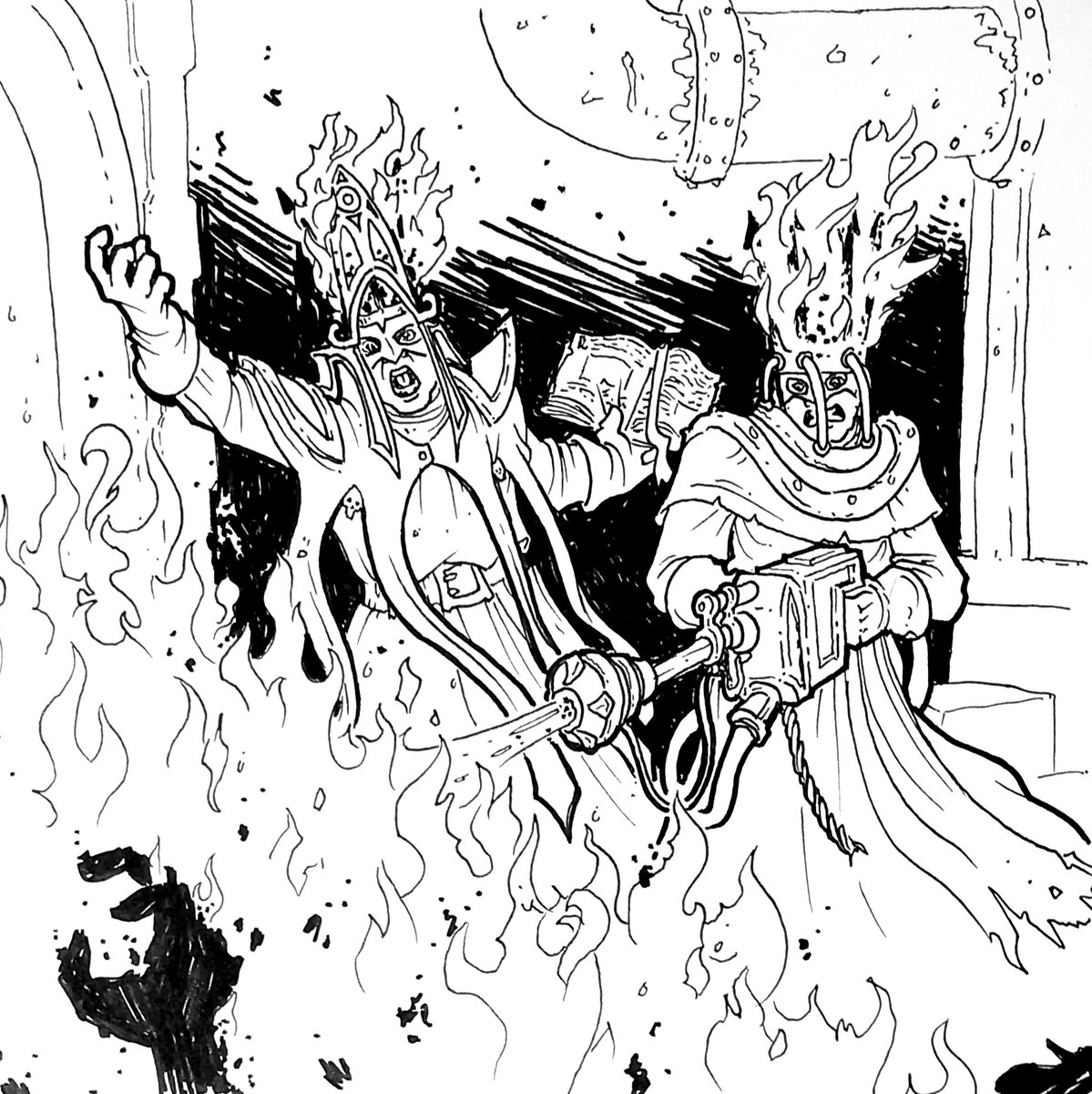 CountersunkCSK's tweet photo. Day 17 - Fire
#inktober #inktober2021 #Nectober #necromunda #necromundaworldbuilding #underhive #fire #redemptionists #Warhammer40000 #Warhammer40k https://t.co/LI1KyPW4ji