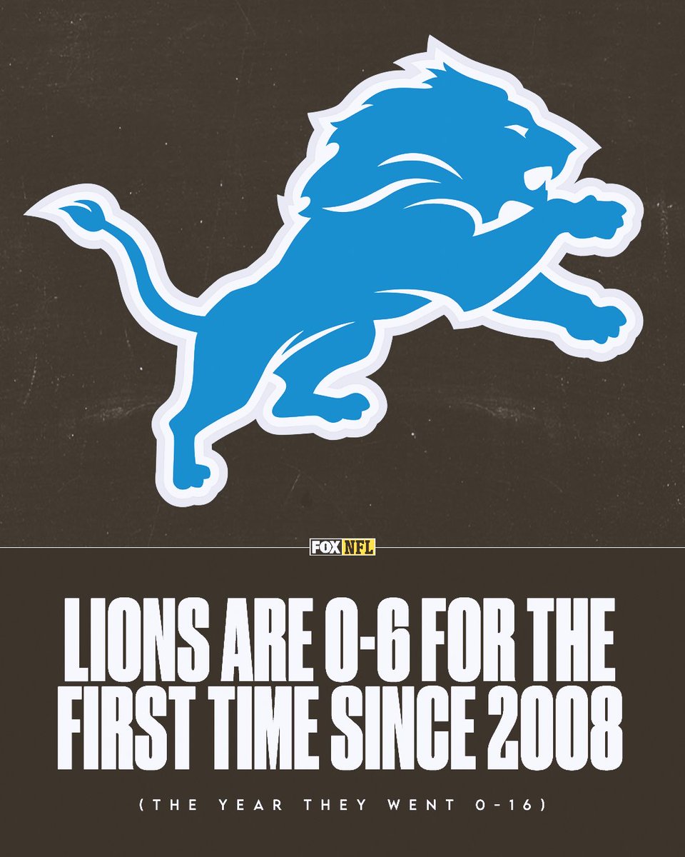 The Lions haven't started 0-6 since the year they went 0-16.