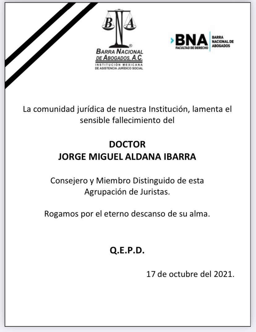 #QEPD el Dr. Jorge Miguel Aldana Ibarra
