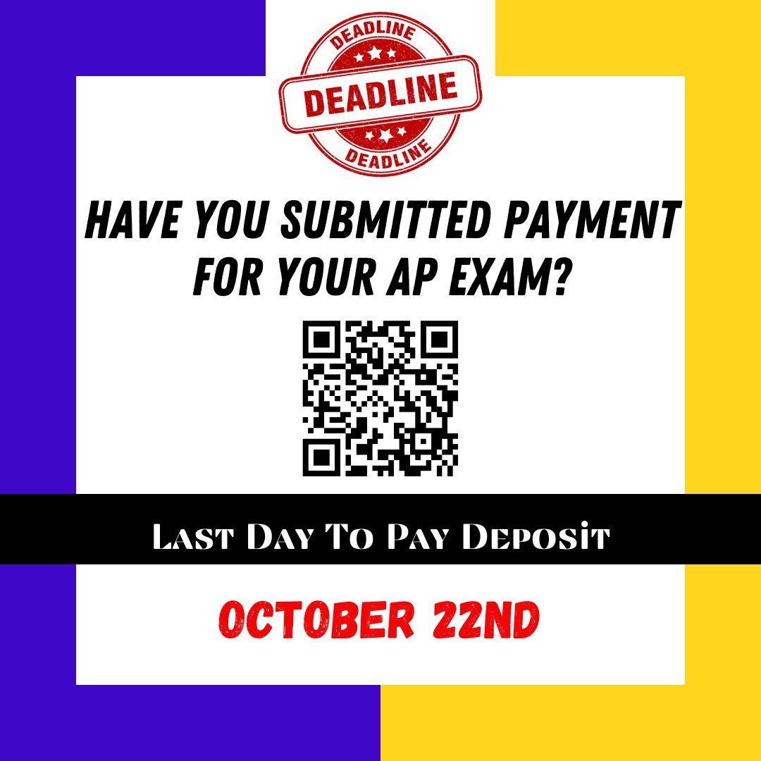 AP Students have you paid your deposit for your AP exam(s)?  By taking the exam you can potentially save both time and money in college!  Ask your AP teacher more about it.  With help on your deposit(s) please see Mrs. Guilbeau!  DEPOSIT DEADLINE = OCTOBER 22ND
#PioneerPride