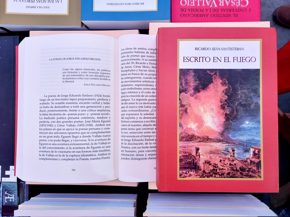 AlastorEditores's tweet photo. Escrito en el fuego, libro de ensayos de Ricardo Silva-Santisteban sobre poesía peruana y española está disponible en nuestro stand N°2 de @AntifilOficial, que va del 14 al 17 y del 21 al 24 en la Asociación Guadalupana (Av. Alfonso Ugarte 1398, Breña).
#AlastorEditores #Antifil https://t.co/i21oiNiYku