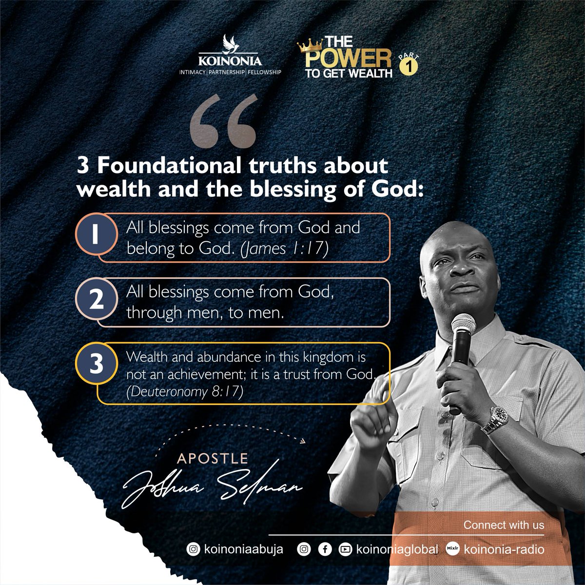 koinoniaeni's tweet photo. #ThePowerToGetWealth
#ApostleJoshuaSelman
#KoinoniaAbuja
#KoinoniaGlobal https://t.co/ycrDsOAyEC