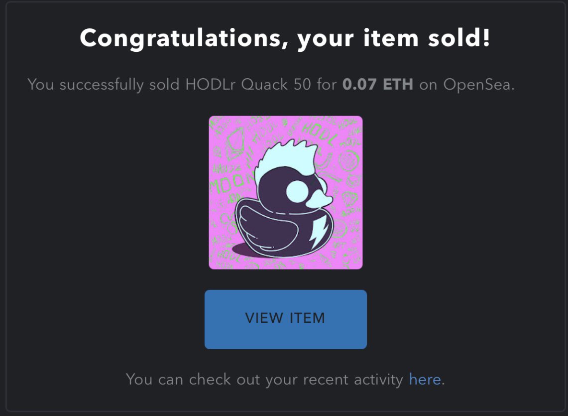 QuacksCrypto's tweet photo. Only one Quack left!!! 🥳 https://t.co/vr67iVuPzL