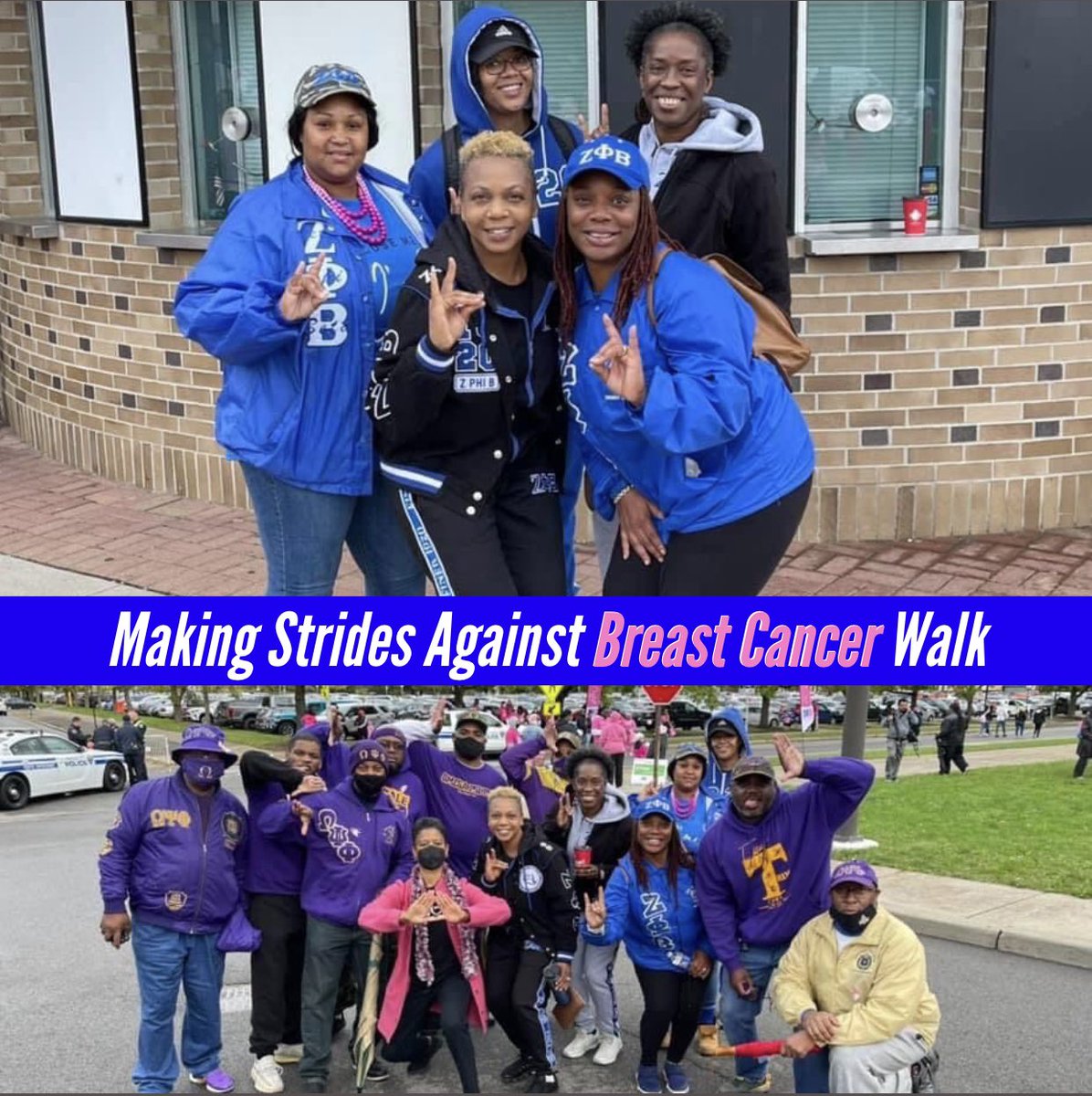 RochesterZetas's tweet photo. An event-filled day putting our principles of Service &amp; Sisterhood in action in 3 different locations!

1. Sorors participate in the Making Strides Against Breast Cancer Walk

#ZetaPhiBeta #ThetaAlphaZeta #makingstridesagainstbreastcancer #StorksNest #ARLC https://t.co/qMJlq9uOva