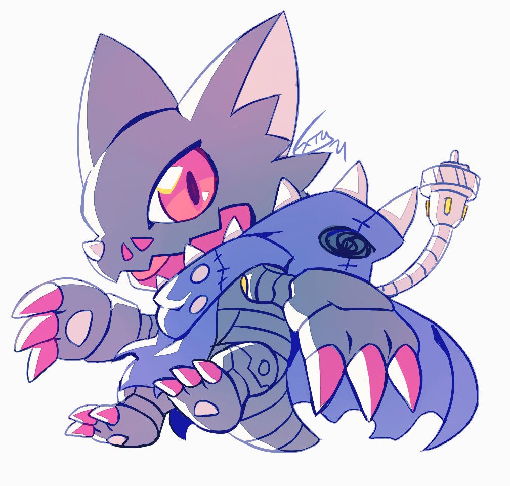 extyrannomon's tweet photo. hackmon (appmon) and gumdramon doodles from today's stream https://t.co/izoP0QMtL0