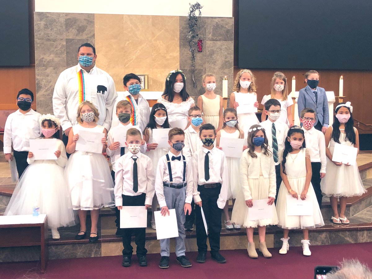 Congrats to those who received their First Communion today. The St. Pat’s school community is so proud of you!! <a href="/EICSCatholic/">Elk Island Catholic Schools</a>