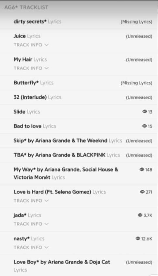 ArianaBaePosts's tweet photo. Pov: estás en octubre del 2020 dónde se filtró la portada del Álbum "Positions"  y gente publicando track list "falso" del álbum. https://t.co/53WGgEYNxt