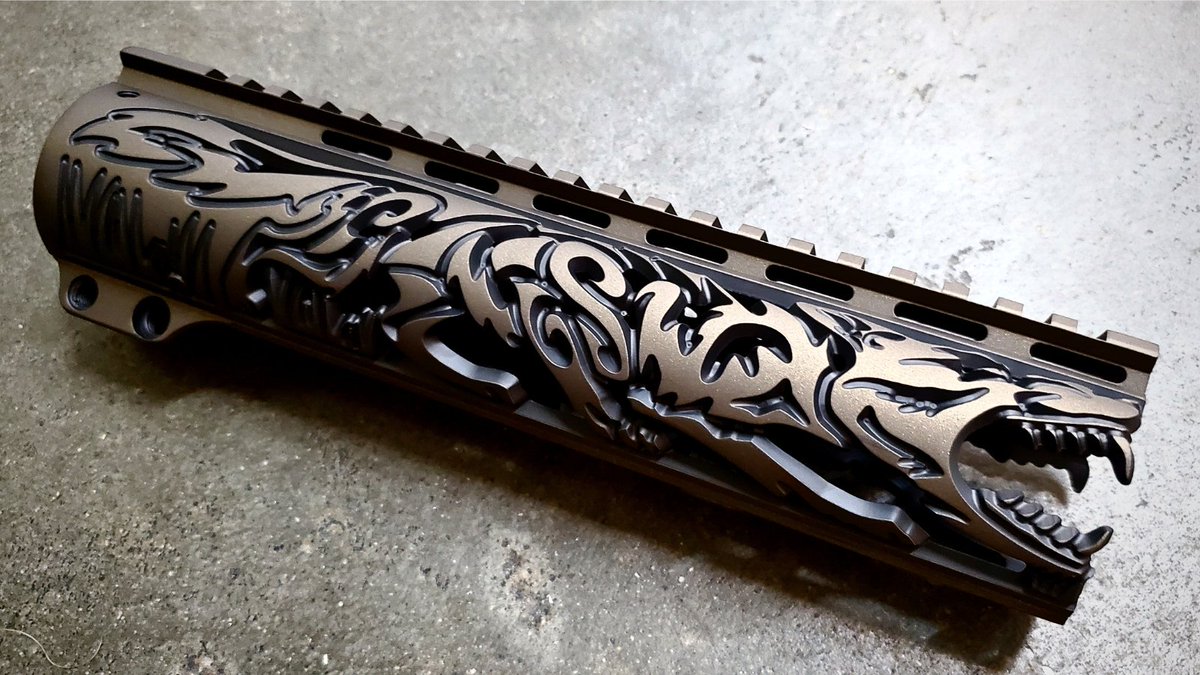 ARS_unique's tweet photo. The Timberwolf design looks SO SICK in a two-tone color scheme 🔥🔥🔥 What colors do you guys want to see next?

#makeityourown #webuildunique #pewpew #tactical #AR15 #customrifle #customAR #ARpistol #wolfrifle #wolfbuild https://t.co/5hZxiuMGDg