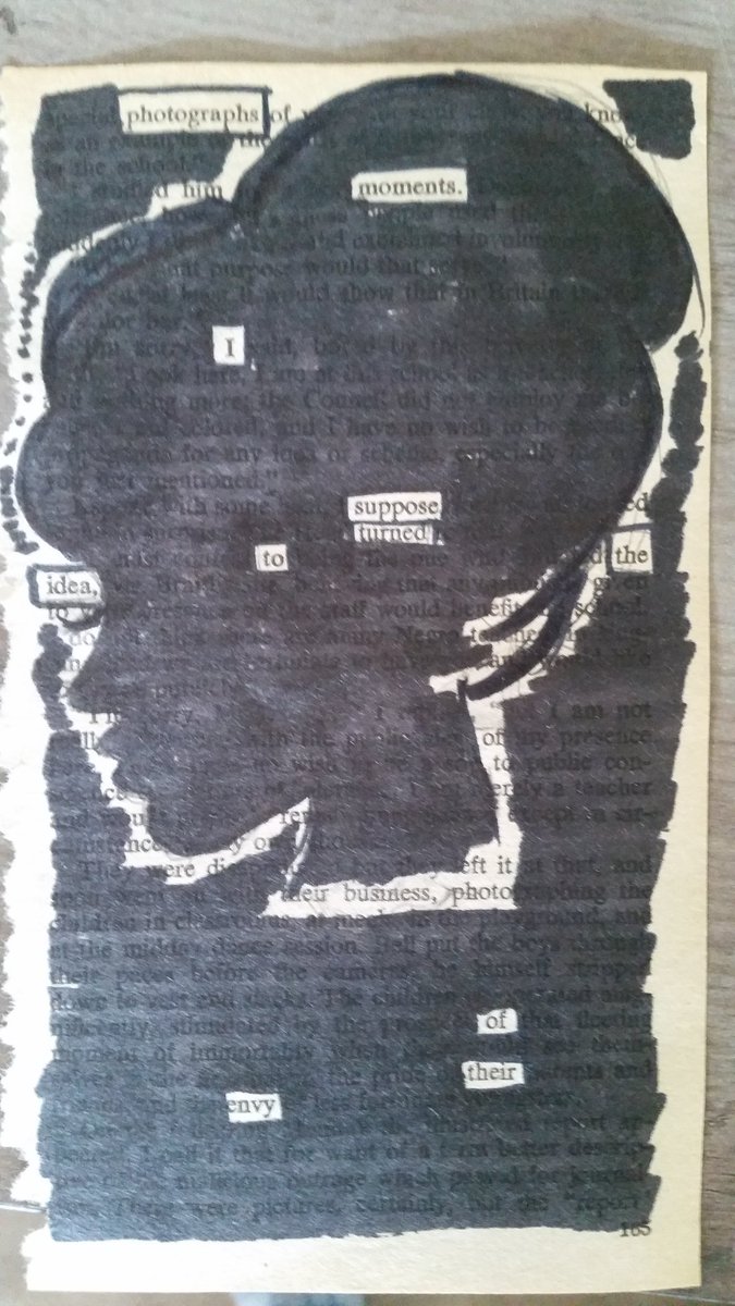 AvalosLibrarian's tweet image. I finished example 1 for my #MakerMondays #BlackoutPoetry at the #LoboLibrary. #WeAreClint