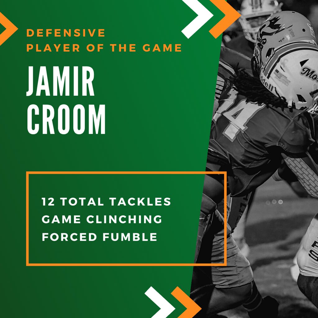 MosleyDolphinFB's tweet photo. Defensive Player of the Game - @JCroomKellogg https://t.co/2pdfNR6aWs