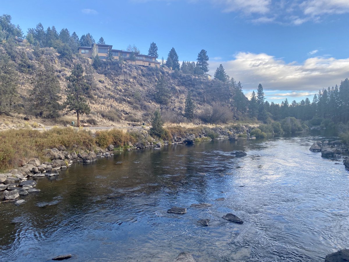 Hiking along The Deschutes river in Bend, OR.