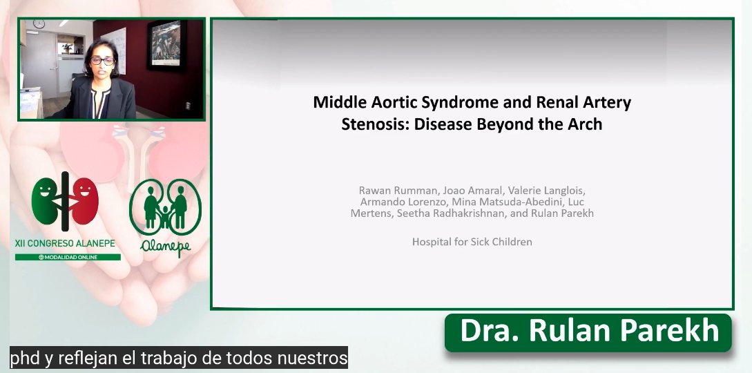 Alanepe1's tweet photo. #Alanepe2021 
@DrRulanParekh 🇨🇦showing impressive data of a large cohort of #PediatricPatients for an #uncommondisease #MidAorticSyndrome #MAS #RenalArteryStenosis #RAS from @SickKidsNews 
#TheParekhLab is characterising patients and #Hypertension outcomes
#SharingIsCaring ❤️ https://t.co/WpNMMou7pK