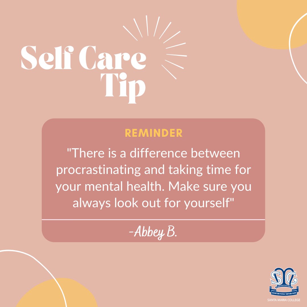 Today's Self Care tip comes from Abbey. She reminds us that there's a difference between procrastinating and taking time for your mental health. Don't forget to look after yourself, especially during these hard times #ACommunityOfCourage #DareToDoAsMuchAsYouAreAbleSantaNorthcote