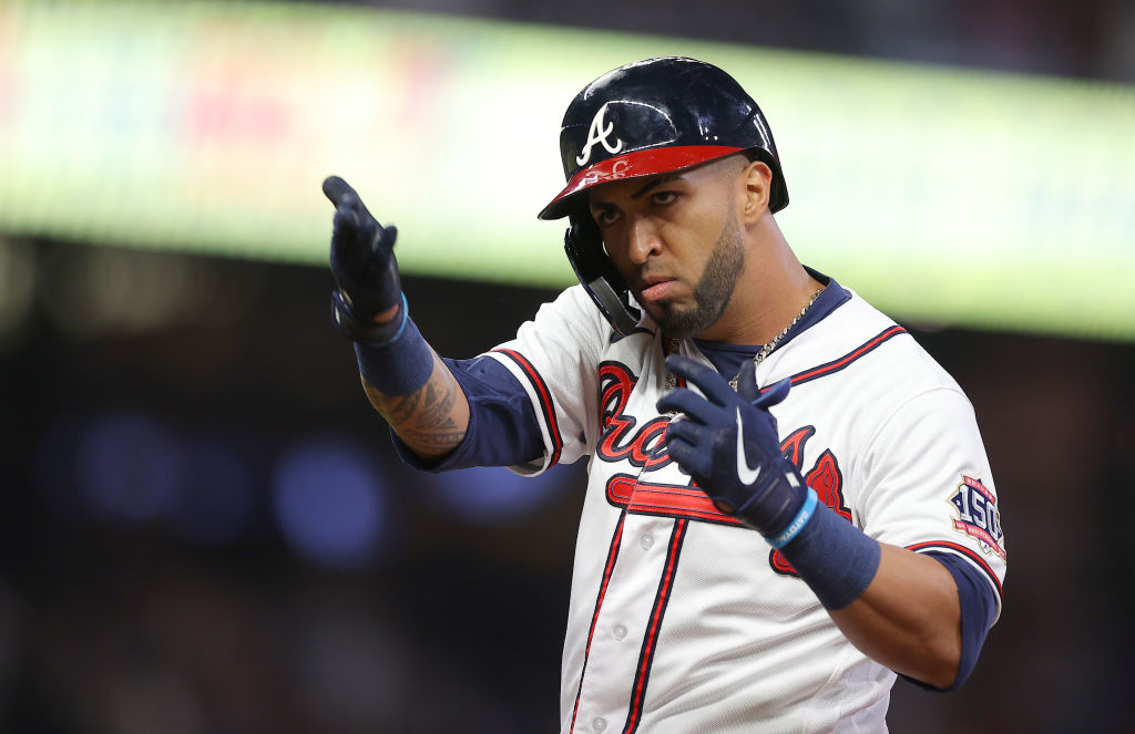 WOW!

Cleveland Indians/Guardians alum, Eddie Rosario, walks it off in the 9th to put the Braves up 2-0 against the Dodgers.

Final score: Braves: 5 Dodgers: 4

NOTE: Eddie Rosario is the 5th player in postseason history with a 4-hit game including a walk-off hit. https://t.co/GbpJ2tMDVR