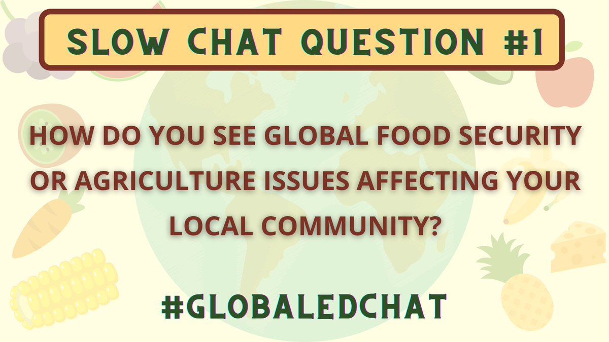 Heather Singmaster (@hsingmaster) on Twitter photo Welcome to our Zero Hunger slow chat! Here is question #1 - be sure to use #Globaledchat in your tweets: How do you see global food security or agriculture issues affecting your local community? #globaledchat #FoodPrize21 #teachsdgs @FosterDanielD <a href="/JenWilliamsEdu/">Dr. Jennifer Williams #GoalsProject</a> <a href="/WorldFoodPrize/">World Food Prize Foundation</a> Welcome to our Zero Hunger slow chat! Here is question #1 - be sure to use #Globaledchat in your tweets: How do you see global food security or agriculture issues affecting your local community? #globaledchat #FoodPrize21 #teachsdgs @FosterDanielD <a href="/JenWilliamsEdu/">Dr. Jennifer Williams #GoalsProject</a> <a href="/WorldFoodPrize/">World Food Prize Foundation</a>