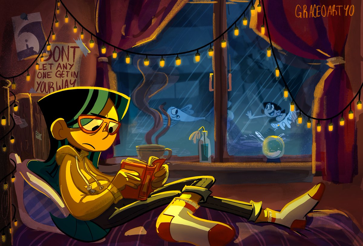 The other day i decided to make an illustration with some original characters of mine. meet parsley! (and yes, that is a kid chasing a giant fish)
#illustration #originalcharacter #cartoon